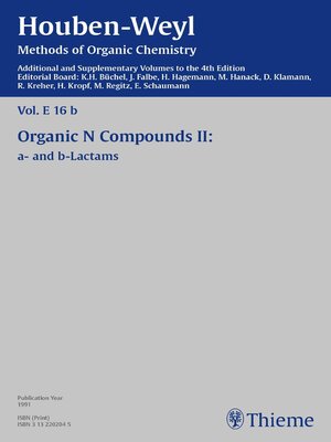 cover image of Houben-Weyl Methods of Organic Chemistry Volume E 16b Supplement